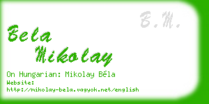 bela mikolay business card