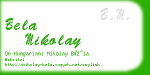 bela mikolay business card